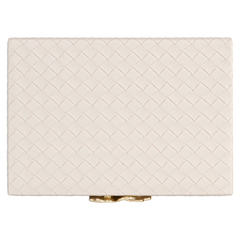 Aufbewahrungsbox Lillie Ivory aus PU-Leder für kleine Utensilien