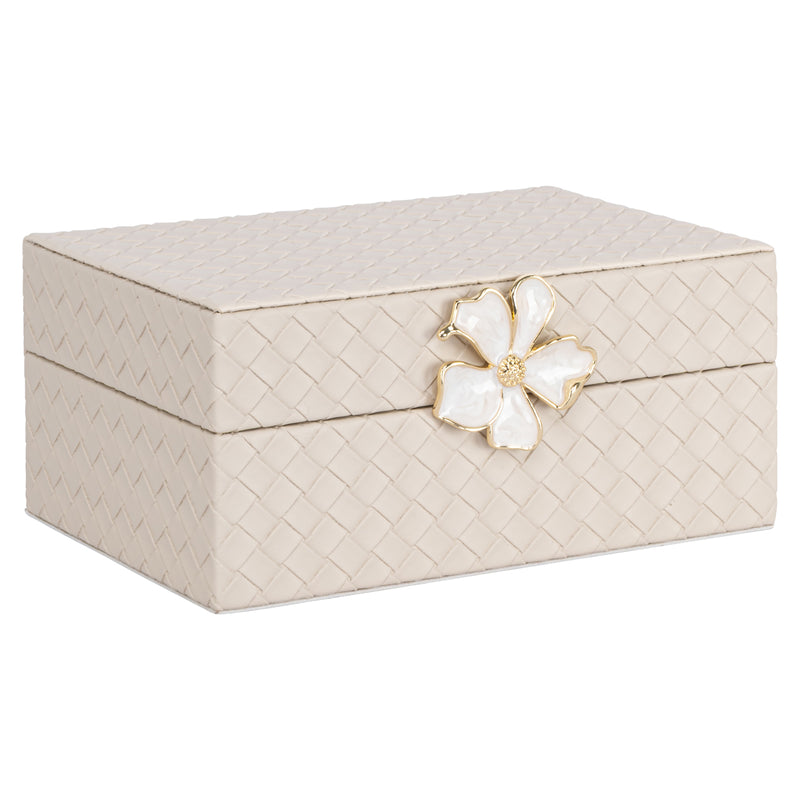 Aufbewahrungsbox Lillie Ivory aus PU-Leder für kleine Utensilien
