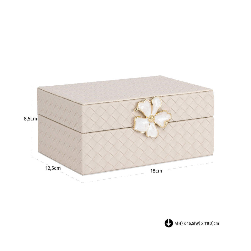 Aufbewahrungsbox Lillie Ivory aus PU-Leder für kleine Utensilien