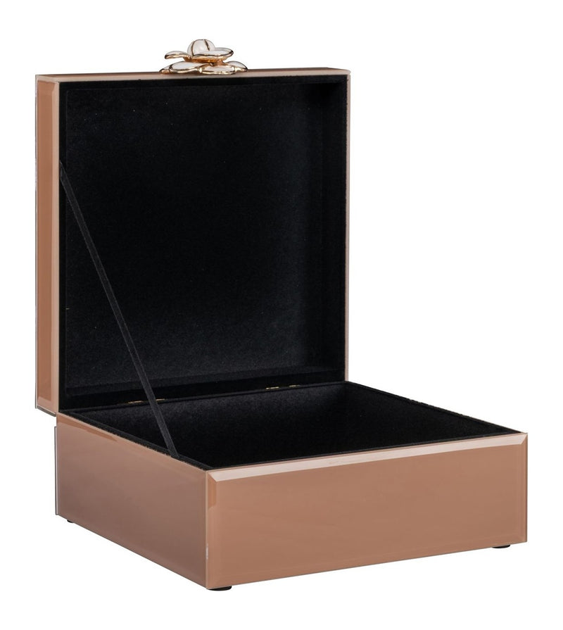Aufbewahrungsbox Floral Brown - dekorative Box mit floralem Muster