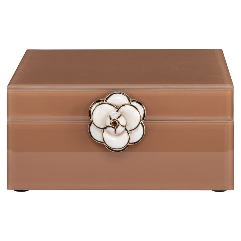 Aufbewahrungsbox Floral Brown - dekorative Box mit floralem Muster