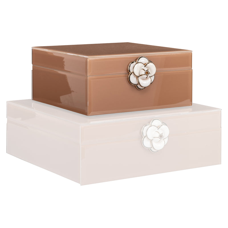 Aufbewahrungsbox Floral Brown - dekorative Box mit floralem Muster