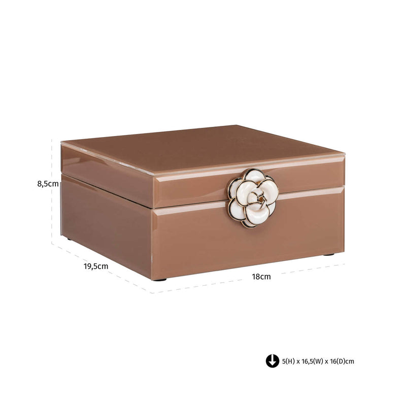 Aufbewahrungsbox Floral Brown - dekorative Box mit floralem Muster