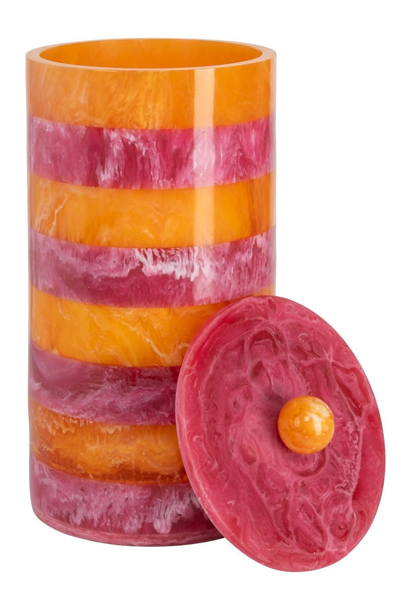 Aufbewahrungsbox Lilybelle Harz pink/orange – dekoratives Unikat