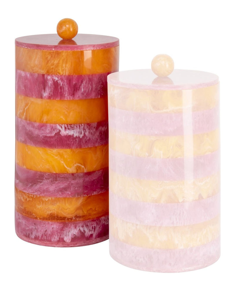Aufbewahrungsbox Lilybelle Harz pink/orange – dekoratives Unikat
