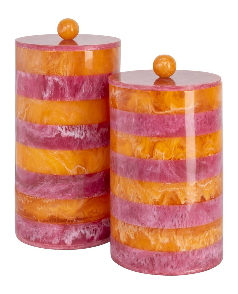 Aufbewahrungsbox Lilybelle Harz pink/orange – dekoratives Unikat