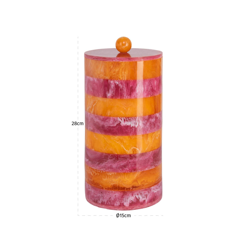 Aufbewahrungsbox Lilybelle Harz pink/orange – dekoratives Unikat