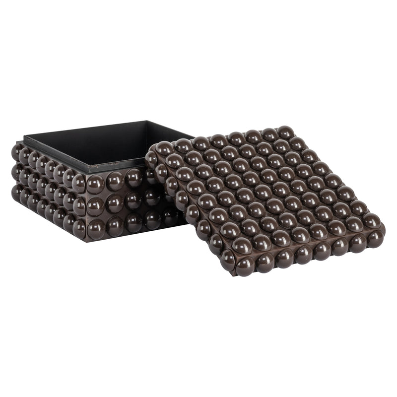 Aufbewahrungsbox Nyx dunkelbraun – dekorative Box aus Harz und MDF
