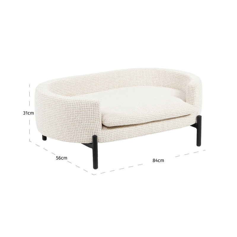 Hundebett Dolly beige Blockweave – stilvoller Liegeplatz für Hunde