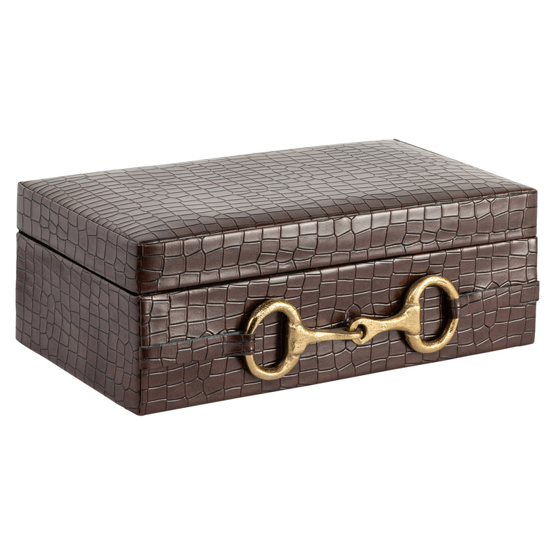 Aufbewahrungsbox Rex dark brown mit Wildleder-Bezug, 25x15 cm