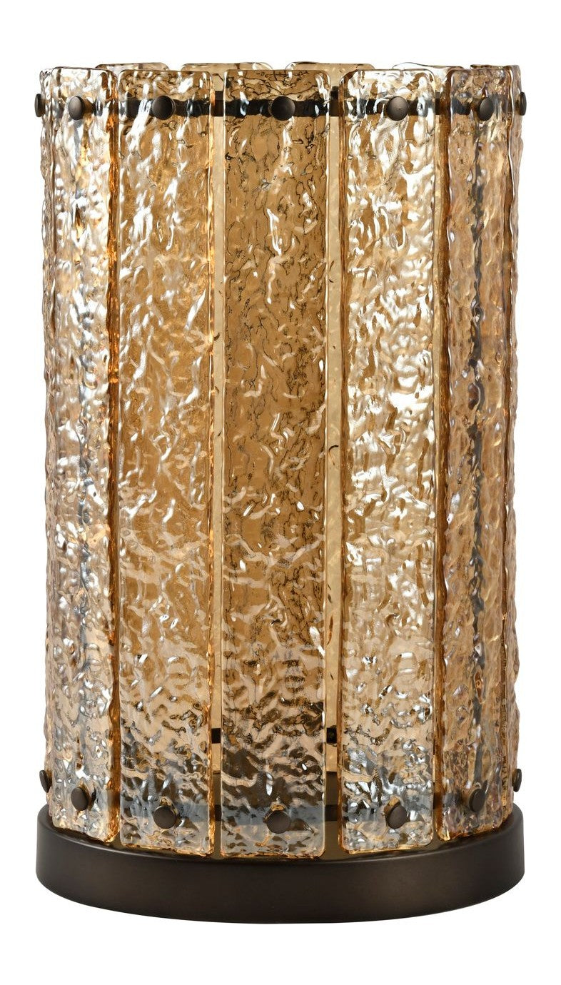 Windlicht Aura Amber Large Richmond – Bernsteinglas, 40 cm, Eisen