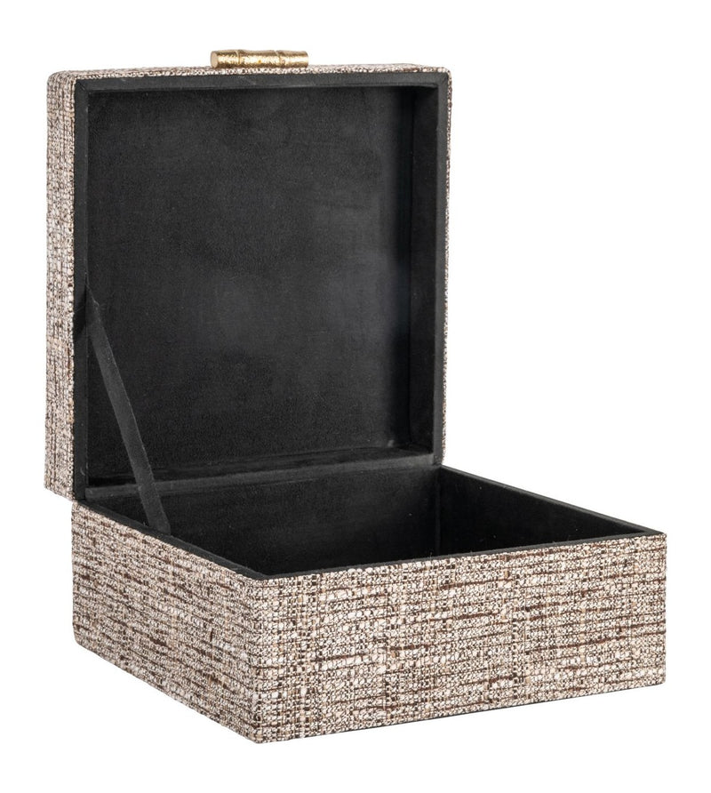 Richmond Aufbewahrungsbox Chalenny braun, Wildleder-Bezug, 22x22x10 cm
