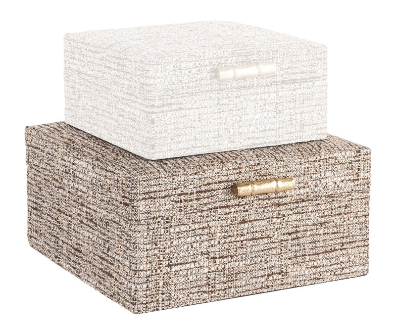 Richmond Aufbewahrungsbox Chalenny braun, Wildleder-Bezug, 22x22x10 cm