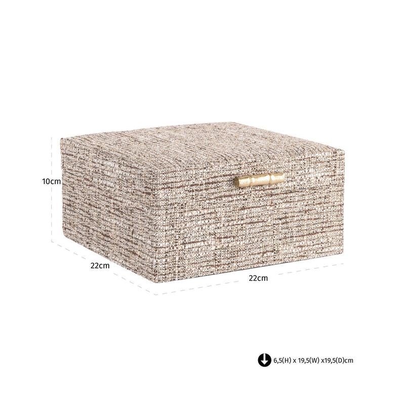 Richmond Aufbewahrungsbox Chalenny braun, Wildleder-Bezug, 22x22x10 cm