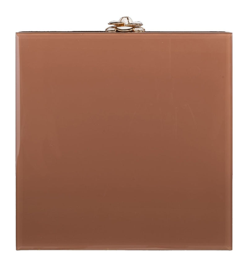Aufbewahrungsbox Floral Brown - dekorative Deko-Box aus Glas und MDF