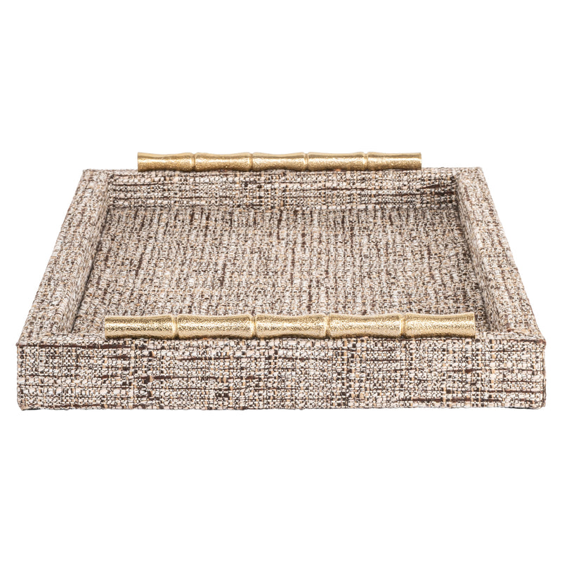 Tablett Chantel Beige – Dekotablett aus Wildleder, 38x25 cm