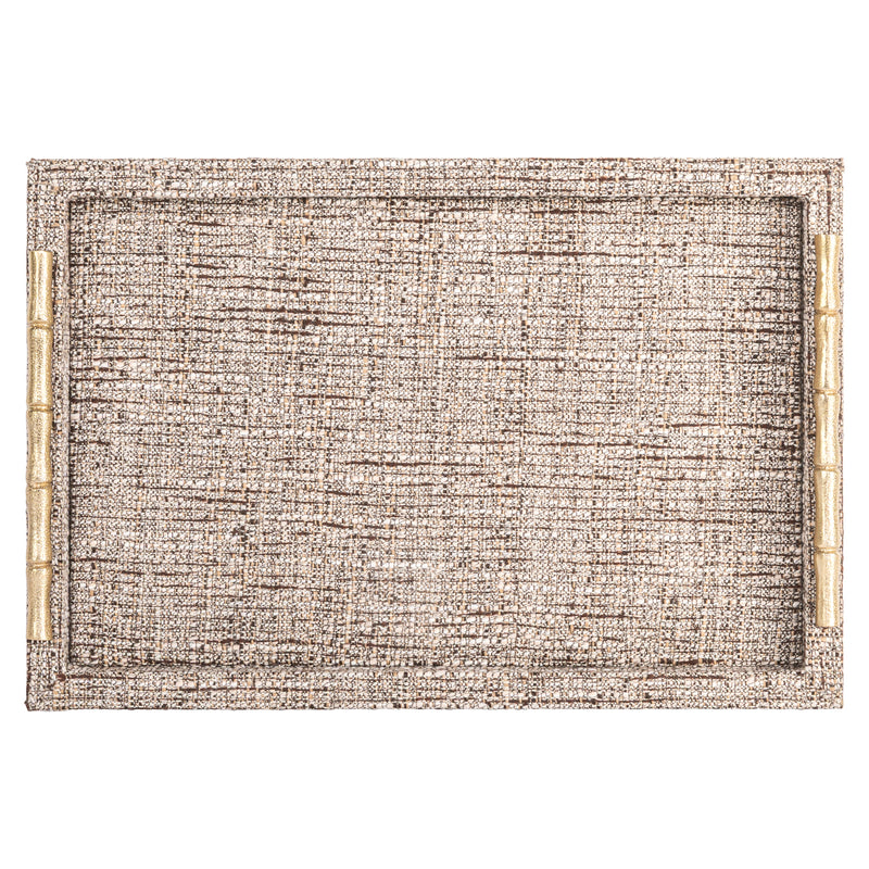 Tablett Chantel Beige – Dekotablett aus Wildleder, 38x25 cm