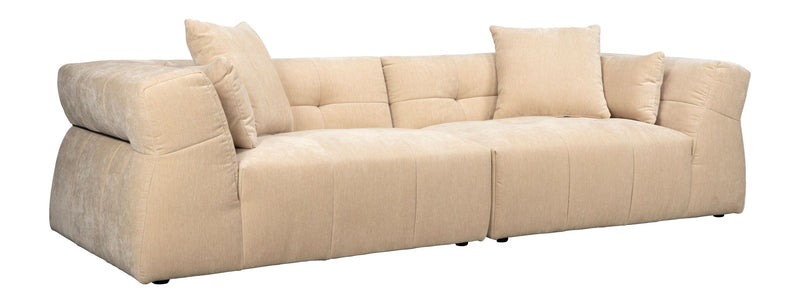 Sofa Hodge 4,5-Sitzer Beige mit Samtbezug im Boho-Stil von Dutchbone