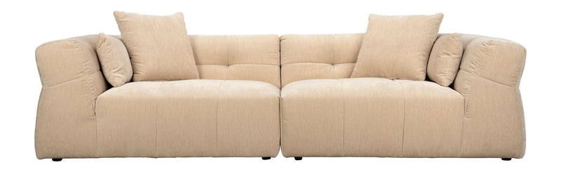 Sofa Hodge 4,5-Sitzer Beige mit Samtbezug im Boho-Stil von Dutchbone