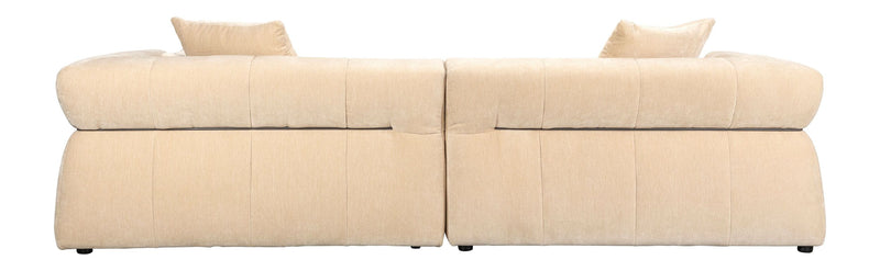 Sofa Hodge 4,5-Sitzer Beige mit Samtbezug im Boho-Stil von Dutchbone