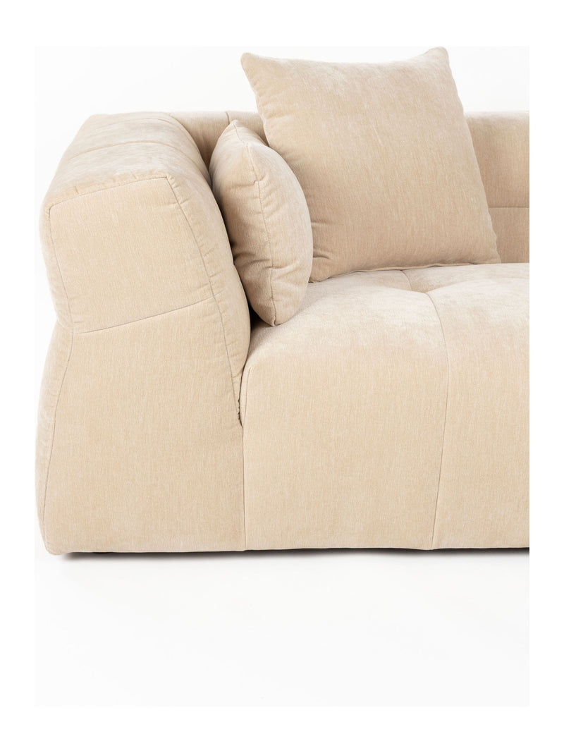 Sofa Hodge 4,5-Sitzer Beige mit Samtbezug im Boho-Stil von Dutchbone
