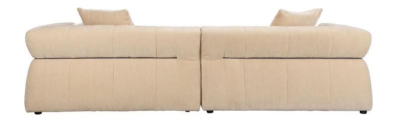 Sofa Hodge Chaiselongue links Beige mit Samtbezug von Dutchbone