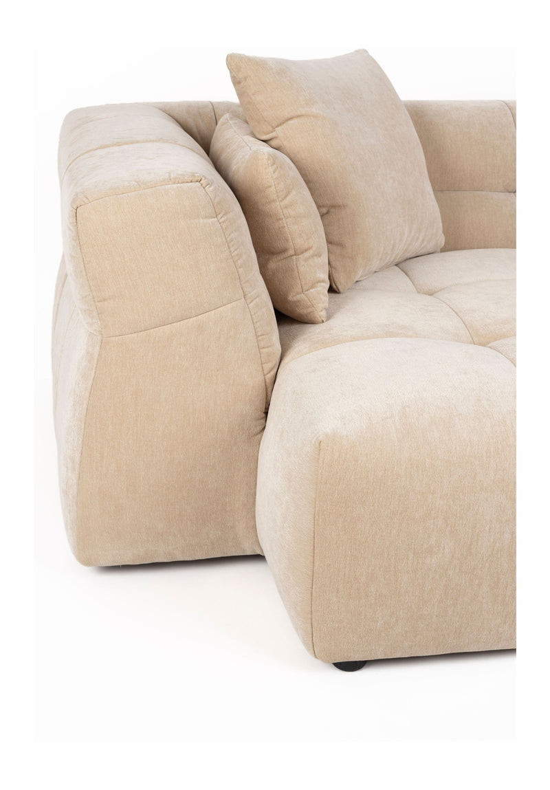 Sofa Hodge Chaiselongue links Beige mit Samtbezug von Dutchbone