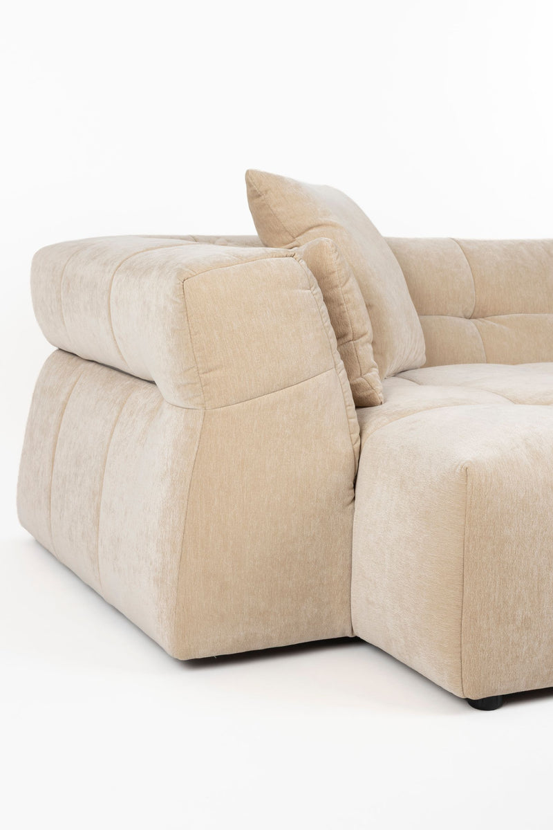 Sofa Hodge Chaiselongue links Beige mit Samtbezug von Dutchbone