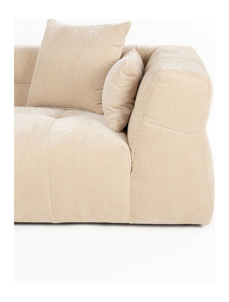 Sofa Hodge Chaiselongue links Beige mit Samtbezug von Dutchbone
