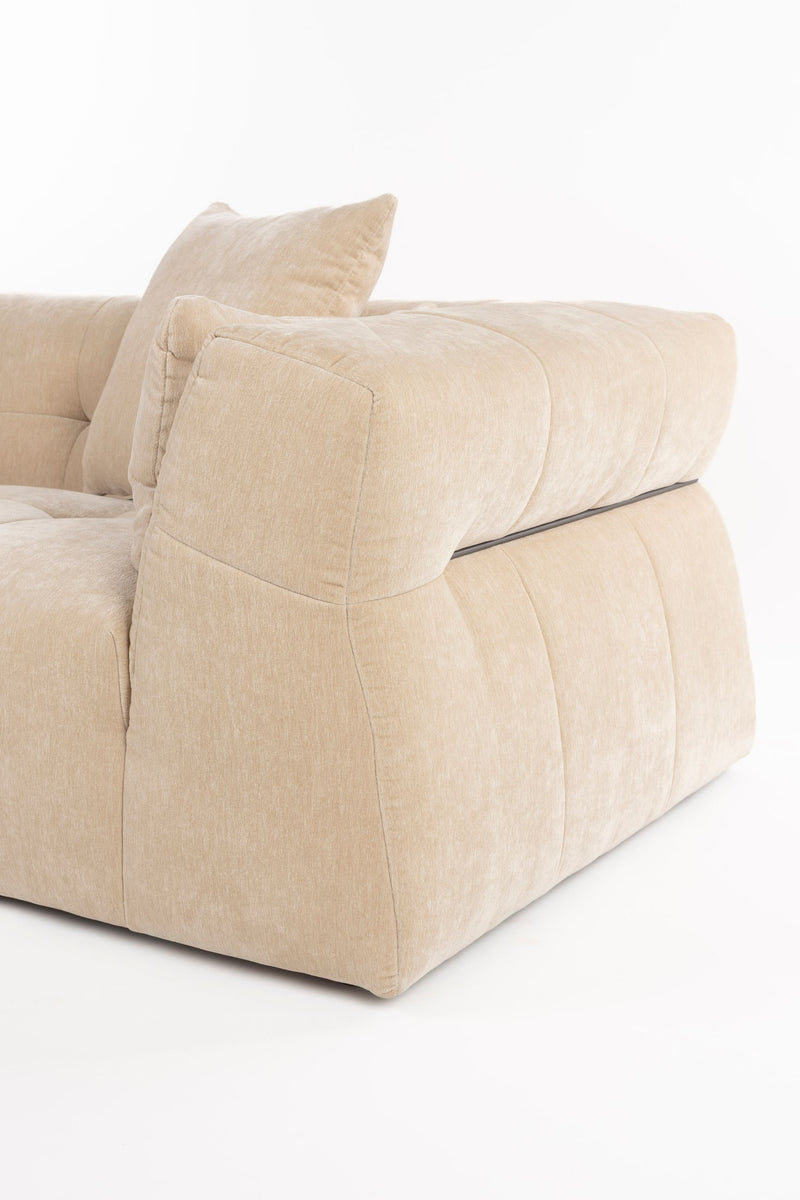 Sofa Hodge Chaiselongue links Beige mit Samtbezug von Dutchbone