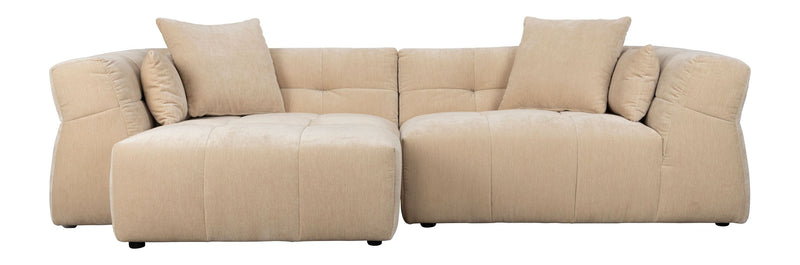 Sofa Hodge Chaiselongue links Beige mit Samtbezug von Dutchbone