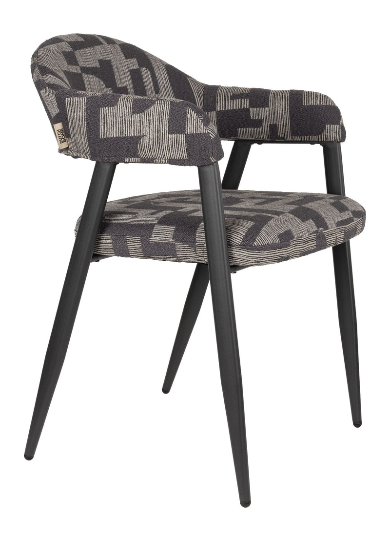 Esszimmerstuhl Miyo mit gewebtem Bezug in Dark Brown von Dutchbone