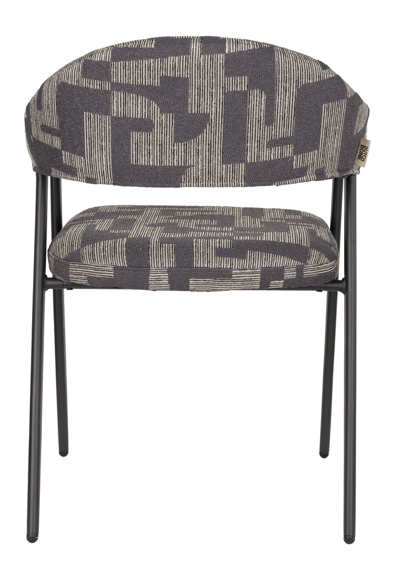 Esszimmerstuhl Miyo mit gewebtem Bezug in Dark Brown von Dutchbone