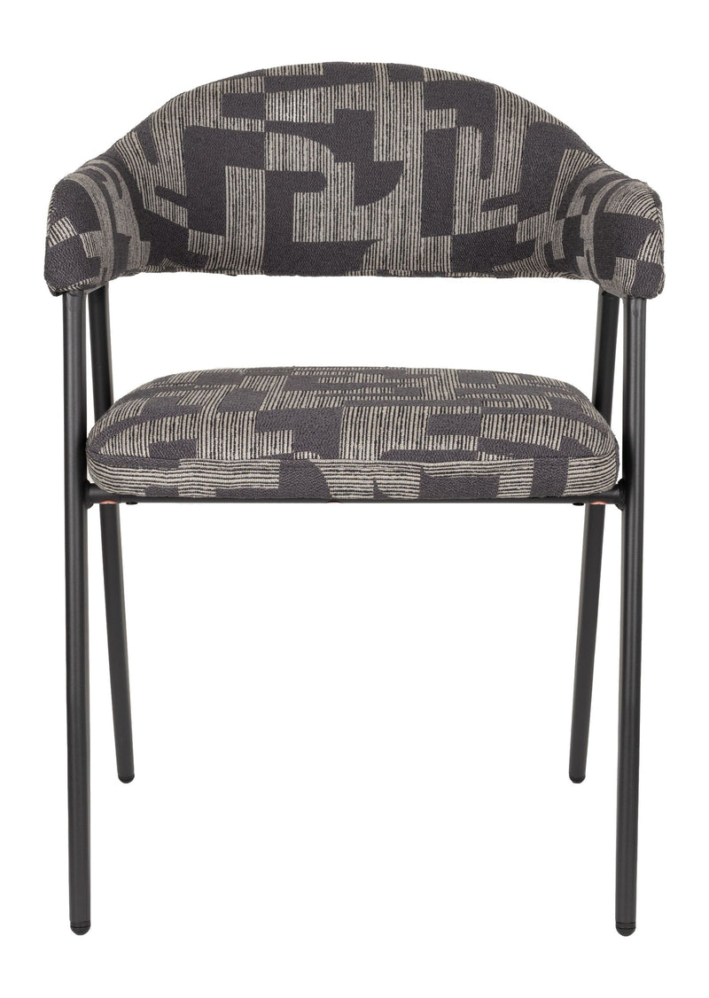 Esszimmerstuhl Miyo mit gewebtem Bezug in Dark Brown von Dutchbone