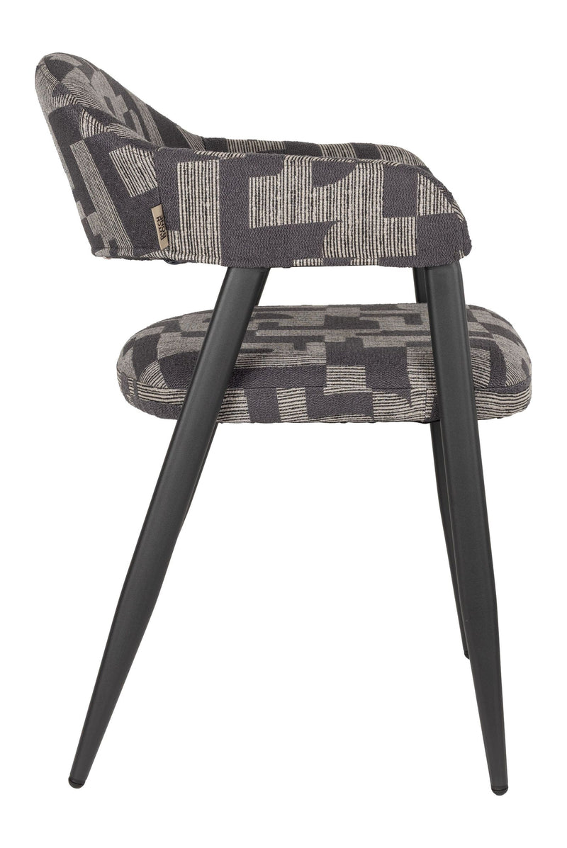 Esszimmerstuhl Miyo mit gewebtem Bezug in Dark Brown von Dutchbone
