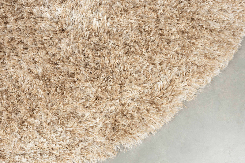 Teppich Hairy 200 rund, Hochflor aus 100% Wolle in Weiß von Dutchbone