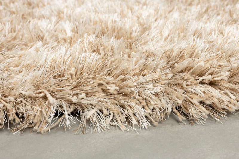 Teppich Hairy 200 rund, Hochflor aus 100% Wolle in Weiß von Dutchbone