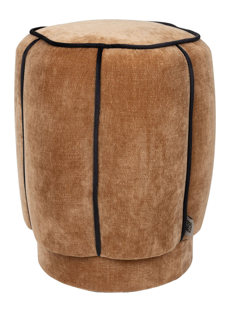 Sitzhocker Donna aus Samt in Light Brown im Boho-Stil von Dutchbone