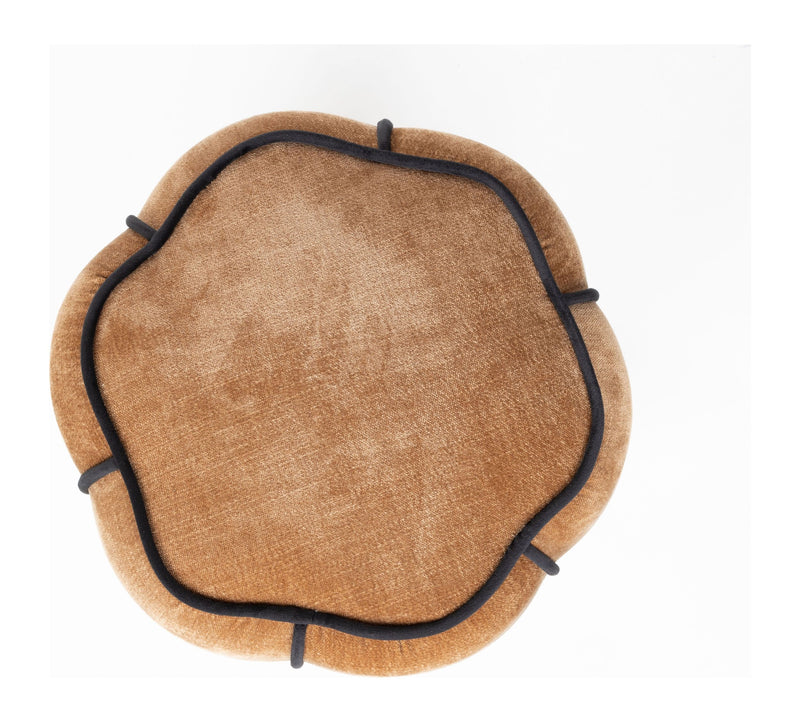 Sitzhocker Donna aus Samt in Light Brown im Boho-Stil von Dutchbone
