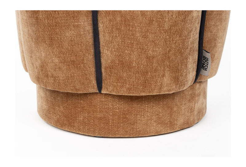 Sitzhocker Donna aus Samt in Light Brown im Boho-Stil von Dutchbone