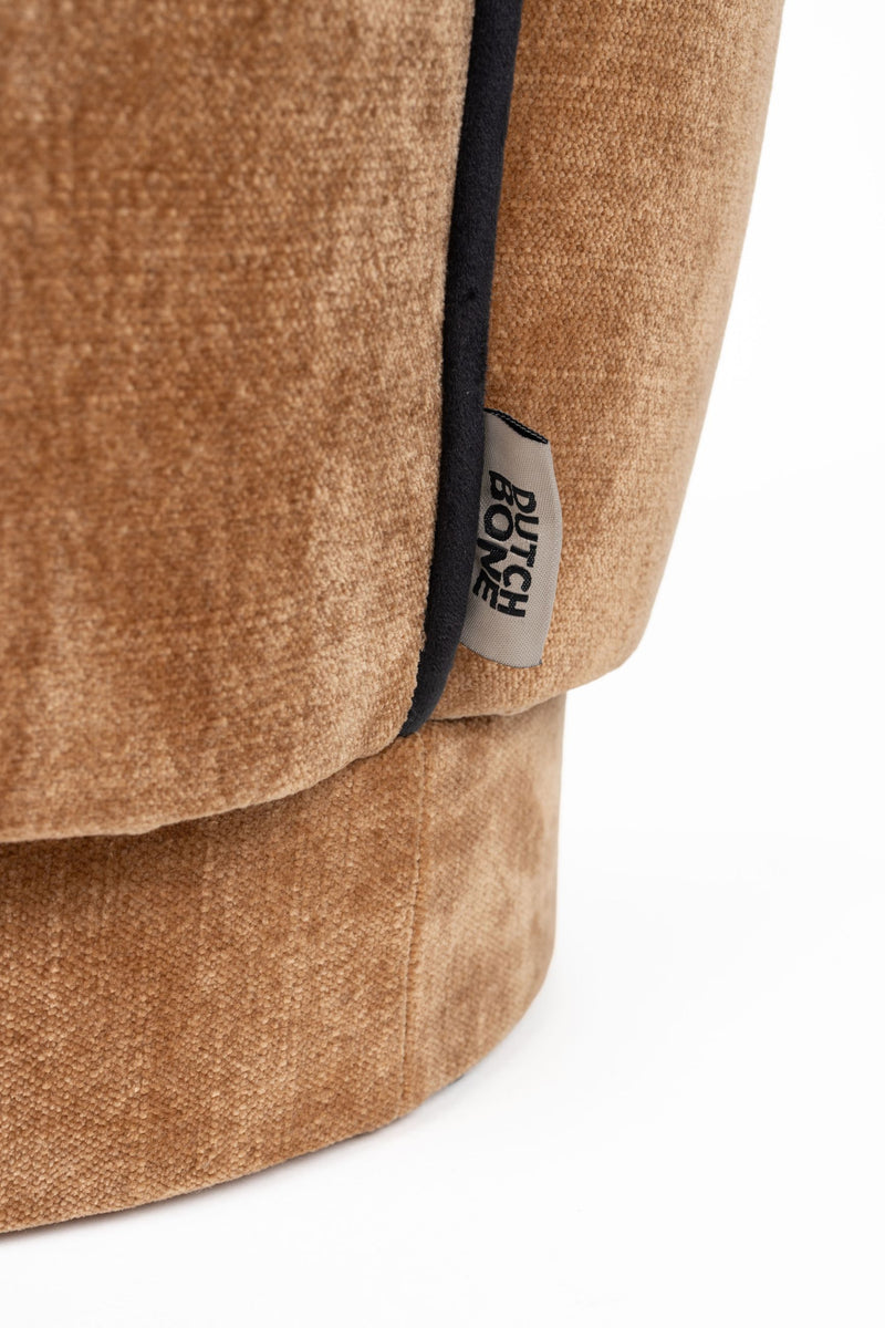 Sitzhocker Donna aus Samt in Light Brown im Boho-Stil von Dutchbone