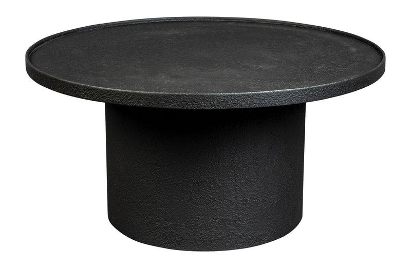 Couchtisch Winston Rund Schwarz mit Liquid-Metal-Optik von Dutchbone