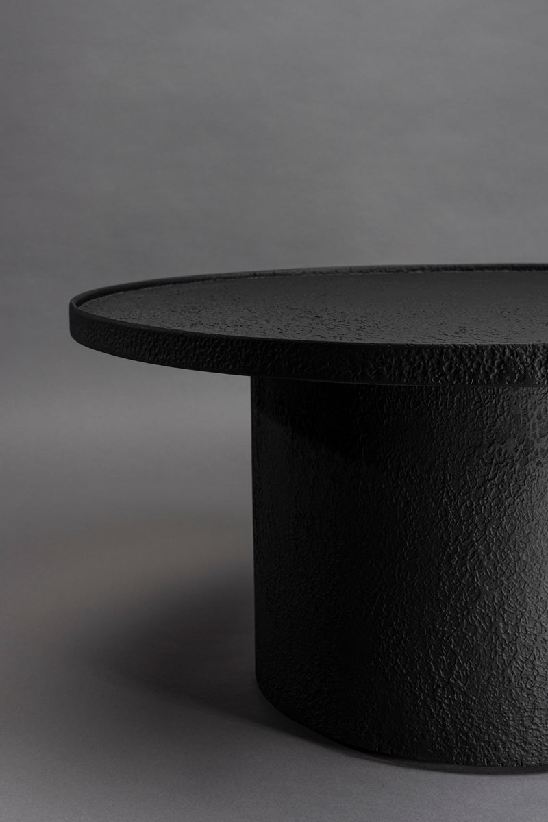 Couchtisch Winston Rund Schwarz mit Liquid-Metal-Optik von Dutchbone