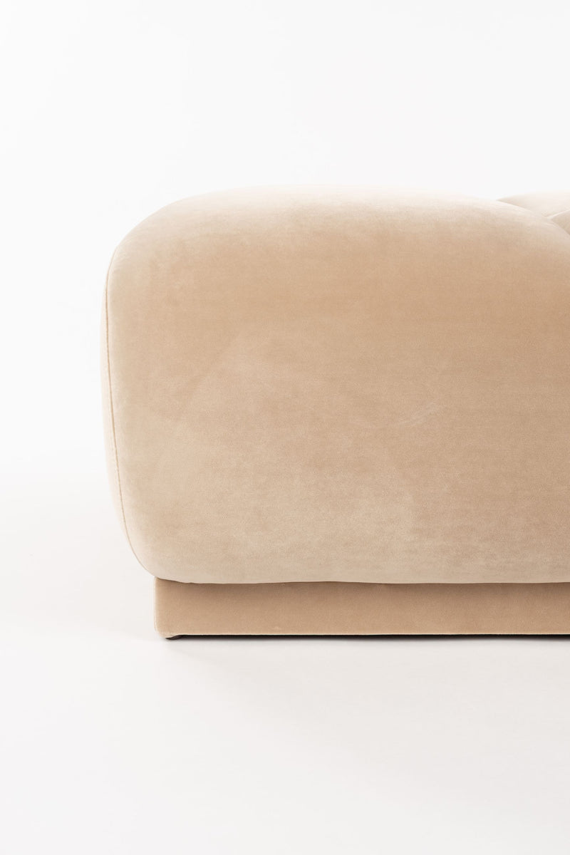 Hocker Hazel Beige mit Eukalyptusholz-Gestell von Zuiver