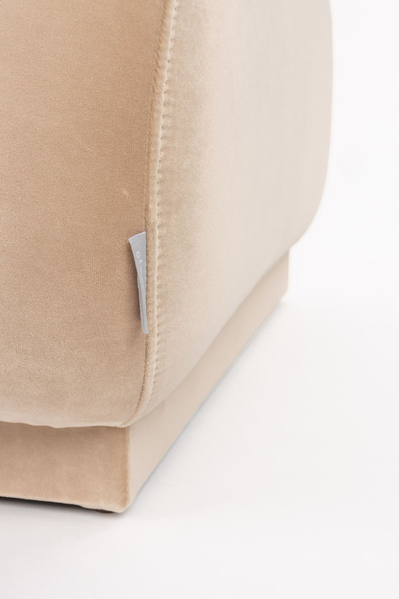 Hocker Hazel Beige mit Eukalyptusholz-Gestell von Zuiver