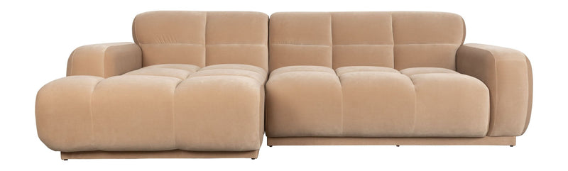 Sofa Hazel mit Chaise Longue in Beige, Gestell aus Eukalyptusholz