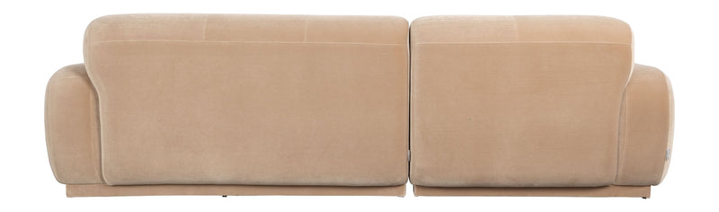 Sofa Hazel mit Chaise Longue in Beige, Gestell aus Eukalyptusholz