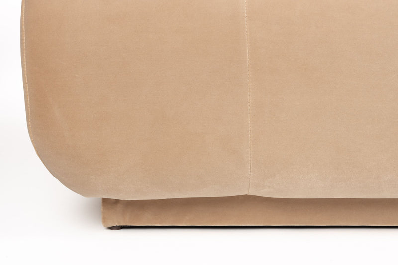 Sofa Hazel mit Chaise Longue in Beige, Gestell aus Eukalyptusholz