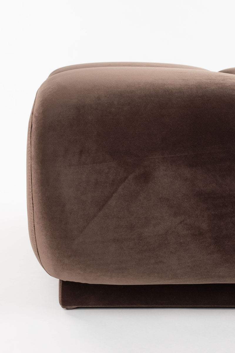Hocker Hazel Braun mit rundem Design und Polyesterbezug von Zuiver