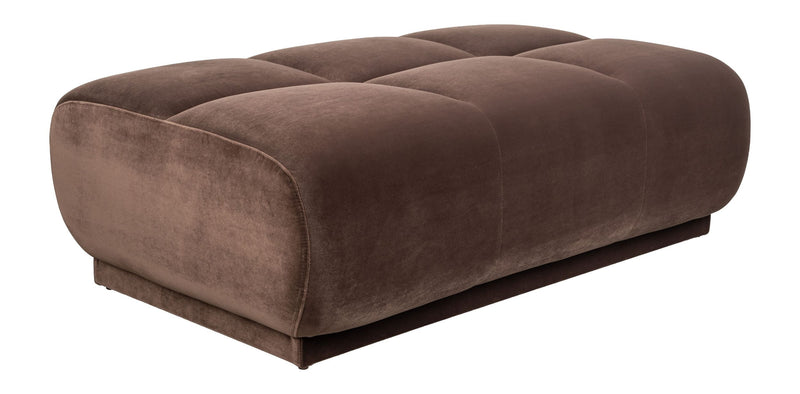 Hocker Hazel Braun mit rundem Design und Polyesterbezug von Zuiver